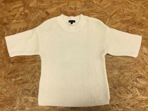 J.CREW ジェイクルー アメカジ コンサバ インポート ケーブル 半袖ニットセーター レディース 厚手 XS 生成