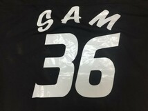 BEACH SPORTS FACTORY 鵠沼海岸 日本製 スポーツ サーフ メッシュ ホッケーシャツ メンズ 薄手 ナンバリング SAM バックプリント有 36 黒_画像3