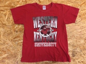 U.S.COLLEGE WESTERN KENTUCKY UNIVERSITY ケンタッキー大学 カレッジ 半袖Tシャツ キッズ160 レディースも◎ エンジ