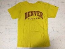 アディダス adidas DENVER デンバー SOCCER サッカー スポーツウェア アメカジ カレッジ 半袖Tシャツ メンズ M 黄色_画像1