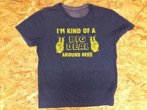 ソリッドスレッズ SOLID THREADS USA製 アメカジ ジョーク I'm a kind of big deal around here 半袖Tシャツ メンズ M 青