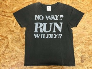 NO WAY!? RUN WILDLY!? ビッグプリント 半袖Tシャツ メンズ 英字 L 黒