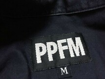 ピーピーエフエム PPFM キレカジ ストリート モード ヨーク装飾 長袖シャツ メンズ スペアボタン1個有 M 紺_画像2