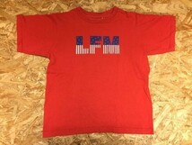 Lowrys USA製 アメカジ レトロ オールド 星条旗モチーフ LFM 半袖Tシャツ レディース コットン100% L 赤_画像1