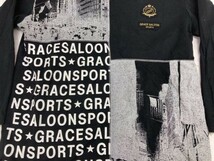 グレースサルーン Grace Saloon SPORTS レトロ モード 配色切替 長袖Tシャツ カットソー レディース 日本製 モックネック L 黒_画像3