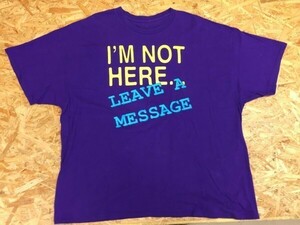 ノーブランド アメカジ ストリート オーバーサイズ ビッグサイズ メッセージロゴ プリントTシャツ パープル メンズ