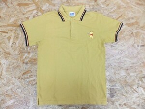 pooh Winnie The Pooh Disney Disney character embroidery line switch polo-shirt with short sleeves mustard size M lady's 