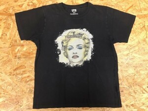 UT UNIQLO MADONNA ユニクロ マドンナ コラボ 掠れ転写プリント Tシャツ 黒 レディース サイズL