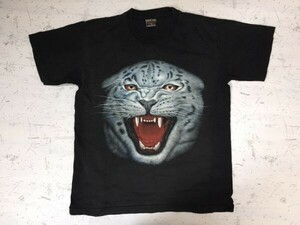 IMPORT GEAR インポートギア インド タイ お土産 ホワイトタイガー 半袖Tシャツ メンズ バックプリント有 M 黒