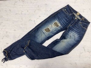 LB-03e ruby Zero s Lee hip-hop HIPHOP B girl Dan sa- repair processing jeans cargo Denim pants bottoms lady's 28 navy blue 