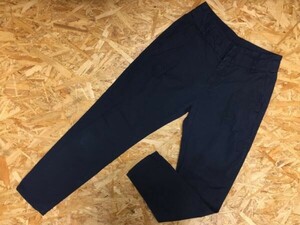 ザラベーシック ZARA BASIC テーパード チノパンツ ボトムス レディース ツータック ハイウエスト 綿100% S 紺