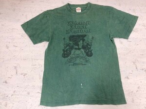 DIENOJI ROCK FESTIVAL 2004 ダイノヂ お笑い ロック フェス 半袖Tシャツ カットソー メンズ L 緑