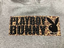 プレイボーイ PLAYBOY 平成ギャル ストリート プルオーバー スウェット パーカー レディース ラインストーン付き L グレー_画像3