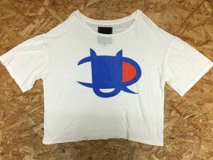 Unrelaxing DESIGN アンリラクシング ストリート パロディ ドルマンスリーブ 半袖Tシャツ レディース レーヨン100% S 白