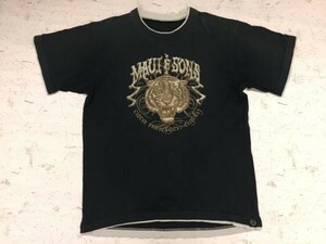 マウイアンドサンズ MAUI&SONS アメカジ ストリート サーフ レイヤード風 半袖Tシャツ メンズ コットン100% LL 黒