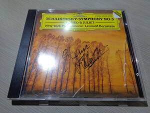 レナード・バーンスタイン氏の直筆サイン入,LEONARD BERNSTEIN SIGNED!/NEW YORK PHIL./TCHAIKOVSKY:SYM NO.5 etc.(W.GER/DG:429 234-2 CD