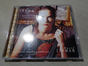 ヒラリー・ハーン氏の直筆サイン入,HILARY HAHN SIGNED!!!/DAVID ZINMAN,BALTIMORE SYMPHONY/BEETHOVEN:VIOLIN CONCERTO(SONY SK 60584 CD