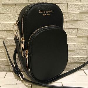 美品　ケイトスペード kate spade ショルダーバッグ　スマホバッグ　ミニバッグ　クロスボディバッグ　お財布バッグ　ブラック　