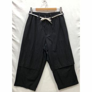 【Y-3】M CANVAS WORKWEAR CROPPED PANTS ワイスリー XS コットン BLK 無地FP8678 ts202402