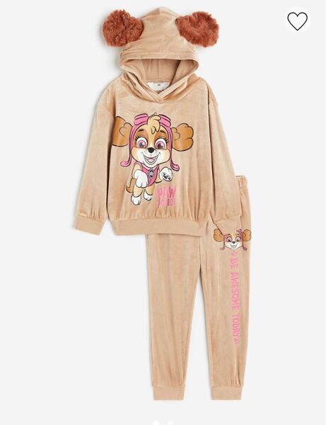 値下げしました 新品 H&M ベロア パウパトロール スカイ セットアップ ベージュ