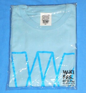 M118/櫻坂46＆日向坂46 ロゴTシャツ「W-KEYAKI FES.2022」スカイブルー XLサイズ 