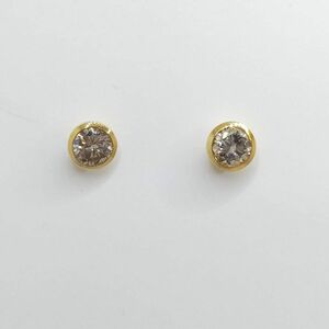 天然ダイヤモンド　覆輪　ピアス　0.50 ct 0.25 0.25 K18 PTもあります！