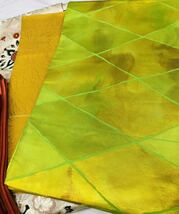 名古屋帯　袋帯 正絹 6点　金銀糸 着物 パステルグリーン　花柄　和服 和装　まとめ_画像4