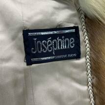 希少 最高級毛皮 Josephine ミンクファー MINK フォックス FOX コート リアルファー ジャケット ブラウン 毛皮 セミロングコート 刺繍 　_画像7