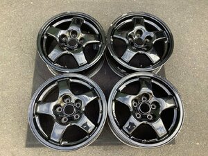 日産 R32 スカイライン タイプM 純正 アルミホイール 16インチ 4本セット 16×6.5J +40 114.3 5H グロスブラック塗装 キャップ欠品 棚M1