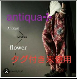 antiqua　花柄サルエルパンツ　◇タグ付き未使用◇