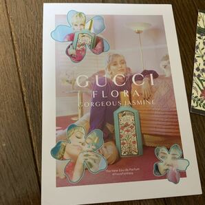 新品未使用 GUCCI FLORA グッチ フローラ ゴージャス ジャスミン 香水 マイリーサイラス フライヤー キャンペーン 試香紙の画像2