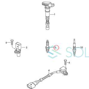 送料185円 BOSCH スパークプラグ 4本セット 1台分 アウディ Q3 8U Q5 8R TT 8J3 8J9 ダブルプラチナ 直4エンジン FR5KPP332S 06H905611の画像3