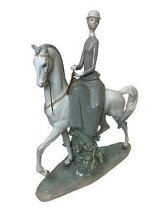 LLADRO リヤドロ 陶器人形 白い馬の少女 置物 インテリア フィギュリン オブジェ アンティーク