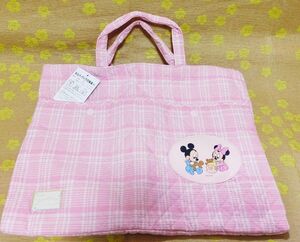 新品　ディズニー　ベビーミッキー＆ミニー　レッスンバッグ　手提げ　女の子　ピンク　入園　入学