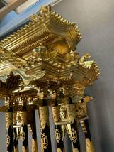 まごころ堂　収集品　高級宮殿須弥壇　木製本金箔　高さ88㎝　幅66㎝　奥28.5㎝（K）　5475　M_画像8