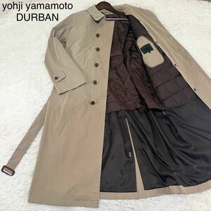 Mサイズ yohji yamamoto DURBAN A.A.R ベルト ダウンライナー 付き ステンカラーコート ロングコートヨウジヤマモト ダーバン ベージュ 