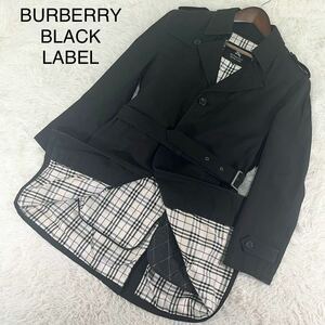 Mサイズ バーバリーブラックレーベル BURBERRY BLACK LABEL ベルト ライナー 付 トレンチコート ステンカラーコート ノバチェック 三陽商会