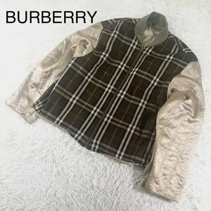 美品 希少XLサイズ！！ バーバリーズ BURBERRY リバーシブル ノバチェック コットン100% バーバリー ブルゾン ジャケット ベージュ LL