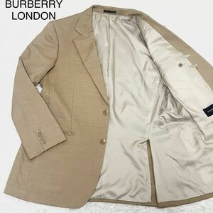 1円〜 美品 L相当 バーバリー ロンドン BURBERRY LONDON テーラードジャケット ブレザー ツイード 2B カシミヤ 10% 総裏 キャメル AB6