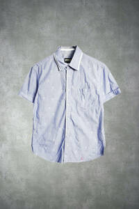 00s PPFM PEYTON PLACE FOR MEN デザイン 半袖シャツ ドレスシャツ 二枚襟 スカルモチーフ 27859 - 782 50