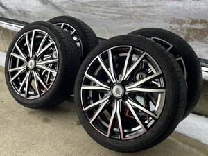 ☆　165/50R16　CRIMSON　BASEL　アルミホイールタイヤ組4本セット　16×5J　PCD100　4穴　中古　クリムソン　☆