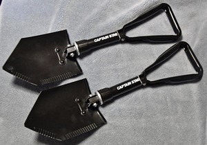 [CAPTAIN STAG] folding spade 2. together! new goods! unused! camp .! for emergency .! profit!