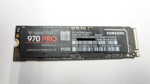 1円～SSD SAMSUNG V-NAND SSD 970 PRO NVMe M.2 MZ-V7P512 512GB 中古動作品(w455)