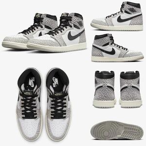 24SS SALE 国内正規品 NIKE AIR JORDAN 1 RETRO HIGH OG WHITE CEMENT 26.5cm ホワイト セメント エア ジョーダン ハイ ナイキ 黒 グレー