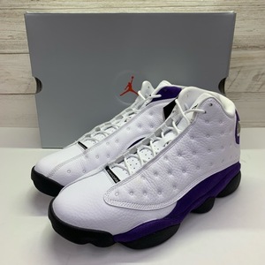 268-BY90) 未使用 NIKE AIR JORDAN 13 RETRO LAKERS 27.5cm 414571-105 ナイキ エアジョーダン13 レイカーズ スニーカー ホワイト パープル