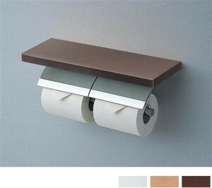 高級感ある天然木製棚付トイレットペーパーホルダー　棚カラー3色あります。