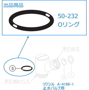 リクシル　Oリング　50-232　止水バルブA-4199-1用