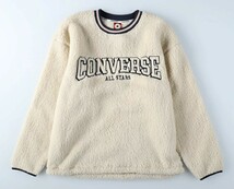 ◆新品◆ 定価4899円!! CONVERSE コンバース ビッグシルエット!! ボアクルースウェット トレーナー 白 オフホワイト メンズ Lサイズ_画像1