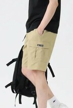 ◆新品◆ 定価4400円!! CAMP7 キャンプ7 ナイロンワイドショートパンツ イージーパンツ ハーフパンツ ベージュ メンズ XLサイズ_画像4