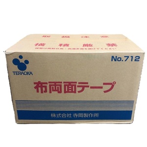 【未使用】1箱 TERAOKA 寺岡 No.712 厚手 粗面用 布両面テープ 60巻入 厚0.4mm 幅25mm 長15m 屋外 屋内用 ベニヤ板 鉄板